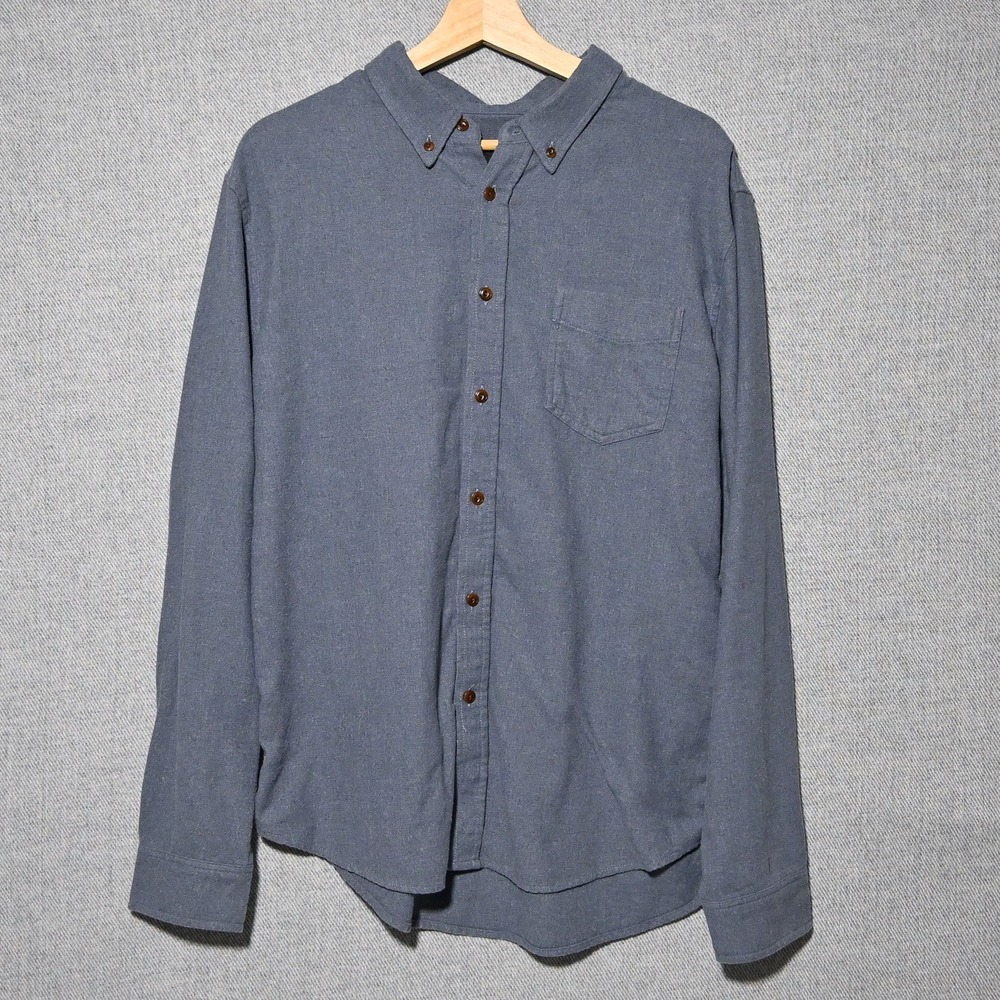 Rails Flannel Button Down Shirt Mens Long Sleeve Pocket Large Blue